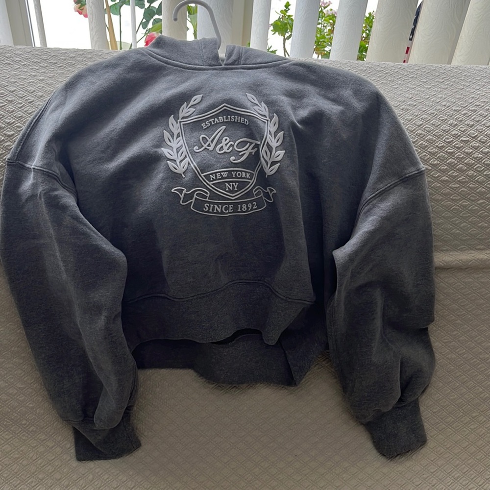 Abercrombie & Fitch Soft A&F Collection Grey Cropped Hoodie Size S